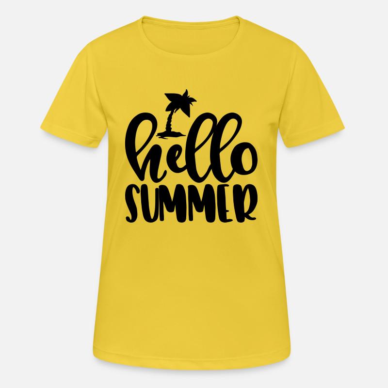 HELLO SUMMER - Women's Breathable T-Shirt - sunshine