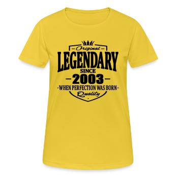Legendary since 2003 - Women's Breathable T-Shirt - sunshine - Front - AI Model Female 172 dark (172cm)