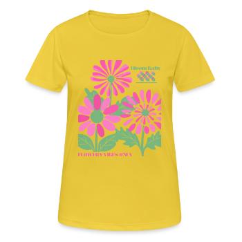 Bloom Baby Retro Blümchen Design Flower Power - T-shirt respirant Femme - jaune soleil - Devant - AI Model Female 172 dark (172cm)
