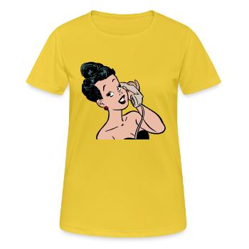 téléphone téléphone mobile retro7 radio téléphone mobile - T-shirt respirant Femme - jaune soleil - Devant - AI Model Female 172 dark (172cm)