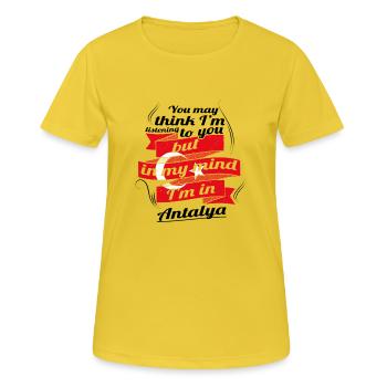 MAISON DE VACANCES RACINES Türkiye Turquie Turquie Antalya - T-shirt respirant Femme - jaune soleil - Devant - AI Model Female 172 dark (172cm)