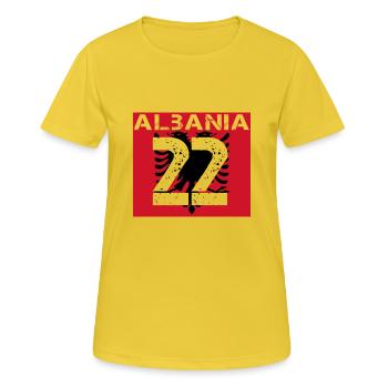 Albanien Fussball verein team party em wm 22 - Frauen T-Shirt atmungsaktiv - Sonnengelb - Vorne - AI Model Female 172 dark (172cm)