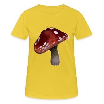 champignons champignons champignons légumes légumes vegetables14 - T-shirt respirant Femme - jaune soleil - Devant - AI Model Female 172 dark (172cm)