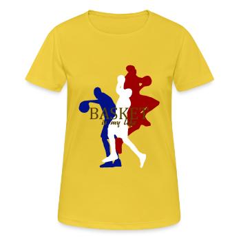 basket is my life - Women's Breathable T-Shirt - sunshine - Front - AI Model Female 172 dark (172cm)