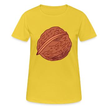 walnuts walnuss veggie gemuese fruits6 - Frauen T-Shirt atmungsaktiv - Sonnengelb - Vorne - AI Model Female 172 dark (172cm)