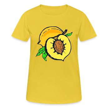 abricots veggie Veggie abricot fruits8 - T-shirt respirant Femme - jaune soleil - Devant - AI Model Female 172 dark (172cm)