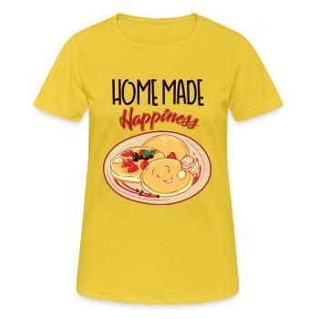 Le bonheur fait maison - T-shirt respirant Femme - jaune soleil - Devant - AI Model Female 172 dark (172cm)
