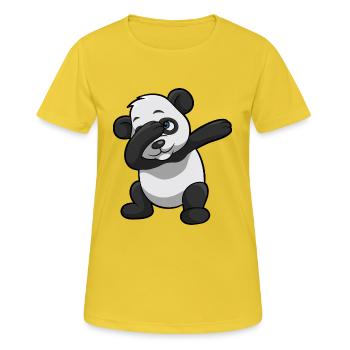 panda tamponnant ours enfant drôle de cadeau d'anniversaire - T-shirt respirant Femme - jaune soleil - Devant - AI Model Female 172 dark (172cm)