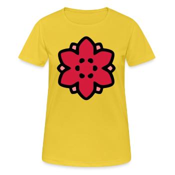 Blüte Blossom floraison Bunte Blume - Frauen T-Shirt atmungsaktiv - Sonnengelb - Vorne - AI Model Female 172 dark (172cm)