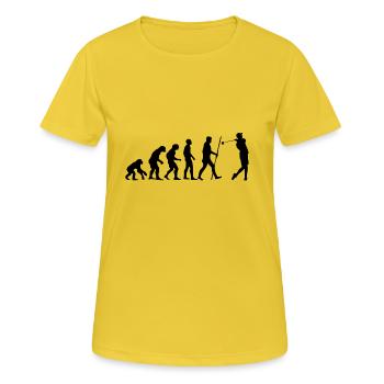 Evolution Golf comme un cadeau - T-shirt respirant Femme - jaune soleil - Devant - AI Model Female 172 dark (172cm)