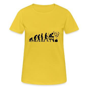 L'évolution du sauna comme un cadeau - T-shirt respirant Femme - jaune soleil - Devant - AI Model Female 172 dark (172cm)