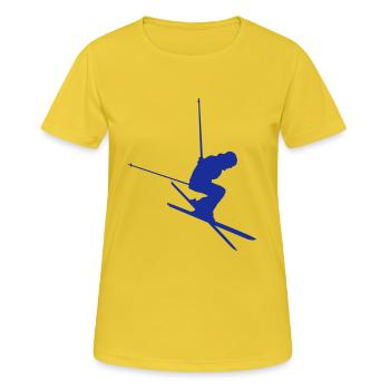 ski - Frauen T-Shirt atmungsaktiv - Sonnengelb - Vorne - AI Model Female 172 dark (172cm)