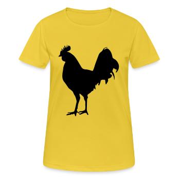 hahn - Frauen T-Shirt atmungsaktiv - Sonnengelb - Vorne - AI Model Female 172 dark (172cm)