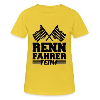 rennfahrer team - Frauen T-Shirt atmungsaktiv - Sonnengelb - Vorne - AI Model Female 172 dark (172cm)