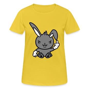 Lapin Majeur Montrer Méchant Coquin Insultant - T-shirt respirant Femme - jaune soleil - Devant - AI Model Female 172 dark (172cm)