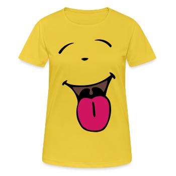 Clown - T-shirt respirant Femme - jaune soleil - Devant - AI Model Female 172 dark (172cm)