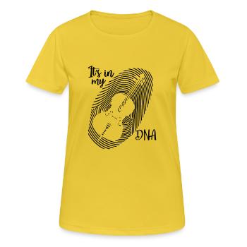 Cello Cellospieler KLassische Musik - Frauen T-Shirt atmungsaktiv - Sonnengelb - Vorne - AI Model Female 172 dark (172cm)