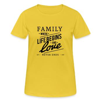 family - Women's Breathable T-Shirt - sunshine - Front - AI Model Female 172 dark (172cm)