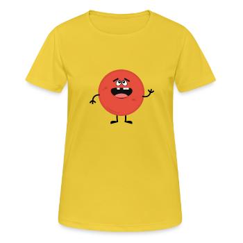 Smiley - T-shirt respirant Femme - jaune soleil - Devant - AI Model Female 172 dark (172cm)