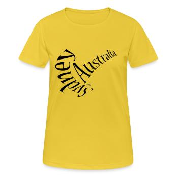 Sydney - Australia - Frauen T-Shirt atmungsaktiv - Sonnengelb - Vorne - AI Model Female 172 dark (172cm)