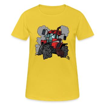Fall 5120 - Frauen T-Shirt atmungsaktiv - Sonnengelb - Vorne - AI Model Female 172 dark (172cm)