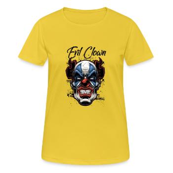 Clown maléfique - Clown maléfique - T-shirt respirant Femme - jaune soleil - Devant - AI Model Female 172 dark (172cm)