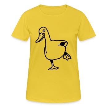 duck - Frauen T-Shirt atmungsaktiv - Sonnengelb - Vorne - AI Model Female 172 dark (172cm)