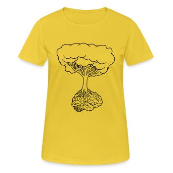 Brain under tree - Women's Breathable T-Shirt - sunshine - Front - AI Model Female 172 dark (172cm)