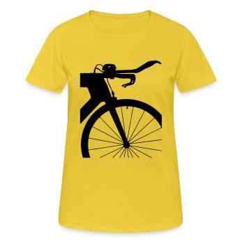 Zeitfahrrad ausschnitt Triathlon - Frauen T-Shirt atmungsaktiv - Sonnengelb - Vorne - AI Model Female 172 dark (172cm)