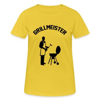 Grillmeister - Frauen T-Shirt atmungsaktiv - Sonnengelb - Vorne - AI Model Female 172 dark (172cm)