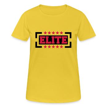 Elite Logo - Frauen T-Shirt atmungsaktiv - Sonnengelb - Vorne - AI Model Female 172 dark (172cm)