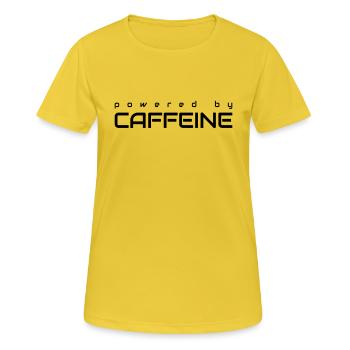 Alimenté par la caféine - T-shirt respirant Femme - jaune soleil - Devant - AI Model Female 172 dark (172cm)