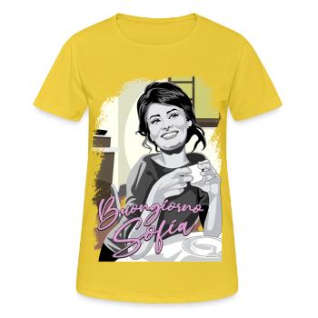 Buongiorno Sofia - Women's Breathable T-Shirt - sunshine - Front - AI Model Female 172 dark (172cm)