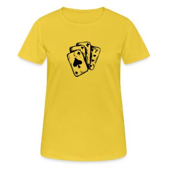 Jeu de cartes - T-shirt respirant Femme - jaune soleil - Devant - AI Model Female 172 dark (172cm)
