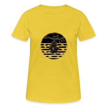 Essaim d’abeilles d’abeilles Retro Apiculteur Sauvez les abeilles - T-shirt respirant Femme - jaune soleil - Devant - AI Model Female 172 dark (172cm)