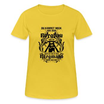 Bergbau du kannst mich aus der Mine holen aber - Frauen T-Shirt atmungsaktiv - Sonnengelb - Vorne - AI Model Female 172 dark (172cm)