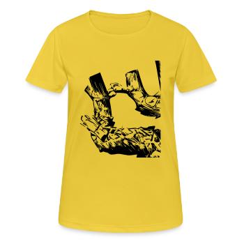 Cep de vigne - T-shirt respirant Femme - jaune soleil - Devant - AI Model Female 172 dark (172cm)