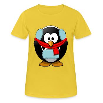 penguin93 - Frauen T-Shirt atmungsaktiv - Sonnengelb - Vorne - AI Model Female 172 dark (172cm)