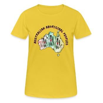 Histoire des peuples autochtones - T-shirt respirant Femme - jaune soleil - Devant - AI Model Female 172 dark (172cm)
