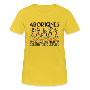 Aboriginal Embrace Diversity - Women's Breathable T-Shirt - sunshine - Front - AI Model Female 172 dark (172cm)