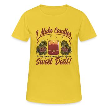 odeur de bougie à la maison - T-shirt respirant Femme - jaune soleil - Devant - AI Model Female 172 dark (172cm)