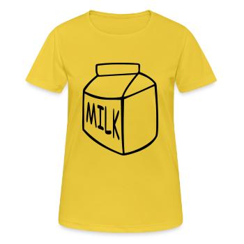 milch - Frauen T-Shirt atmungsaktiv - Sonnengelb - Vorne - AI Model Female 172 dark (172cm)