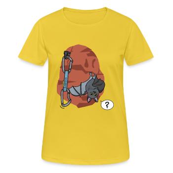Klettern, Fledermaus - Frauen T-Shirt atmungsaktiv - Sonnengelb - Vorne - AI Model Female 172 dark (172cm)
