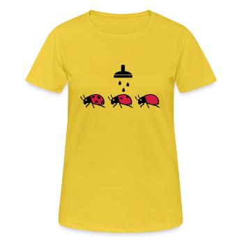 Marienkaefer - Frauen T-Shirt atmungsaktiv - Sonnengelb - Vorne - AI Model Female 172 dark (172cm)