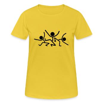 Dancing Party Team - T-shirt respirant Femme - jaune soleil - Devant - AI Model Female 172 dark (172cm)