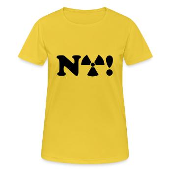 NO Nuclear Power / NEIN Danke zu Atomkraft 1c - Frauen T-Shirt atmungsaktiv - Sonnengelb - Vorne - AI Model Female 172 dark (172cm)