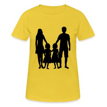 familie zwillinge schwestern mutter mama mom mutte - Frauen T-Shirt atmungsaktiv - Sonnengelb - Vorne - AI Model Female 172 dark (172cm)