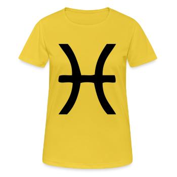 Sternzeichen Fisch - Frauen T-Shirt atmungsaktiv - Sonnengelb - Vorne - AI Model Female 172 dark (172cm)