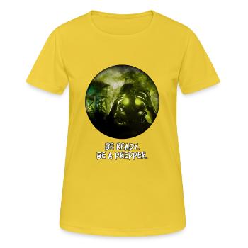 Soyez prêts. Soyez un Prepper. - T-shirt respirant Femme - jaune soleil - Devant - AI Model Female 172 dark (172cm)