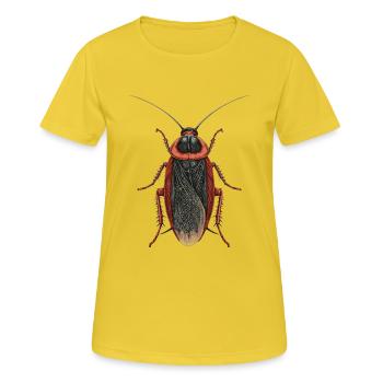 Kakerlake - Küchenschabe - Frauen T-Shirt atmungsaktiv - Sonnengelb - Vorne - AI Model Female 172 dark (172cm)
